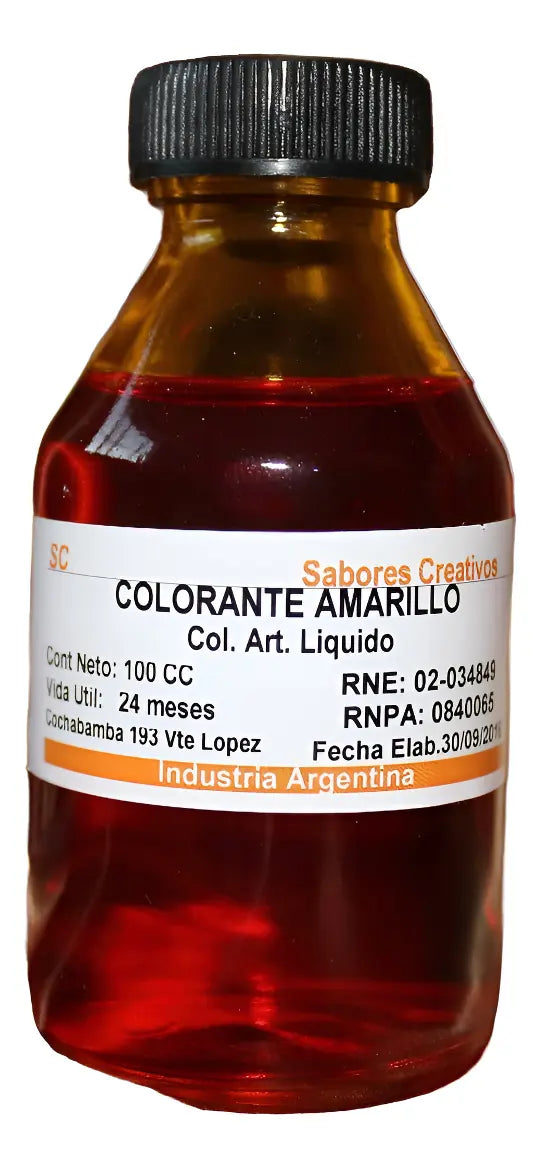 Colorante amarillo líquido x litro