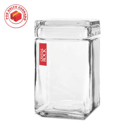 Frasco de vidrio cuadrado