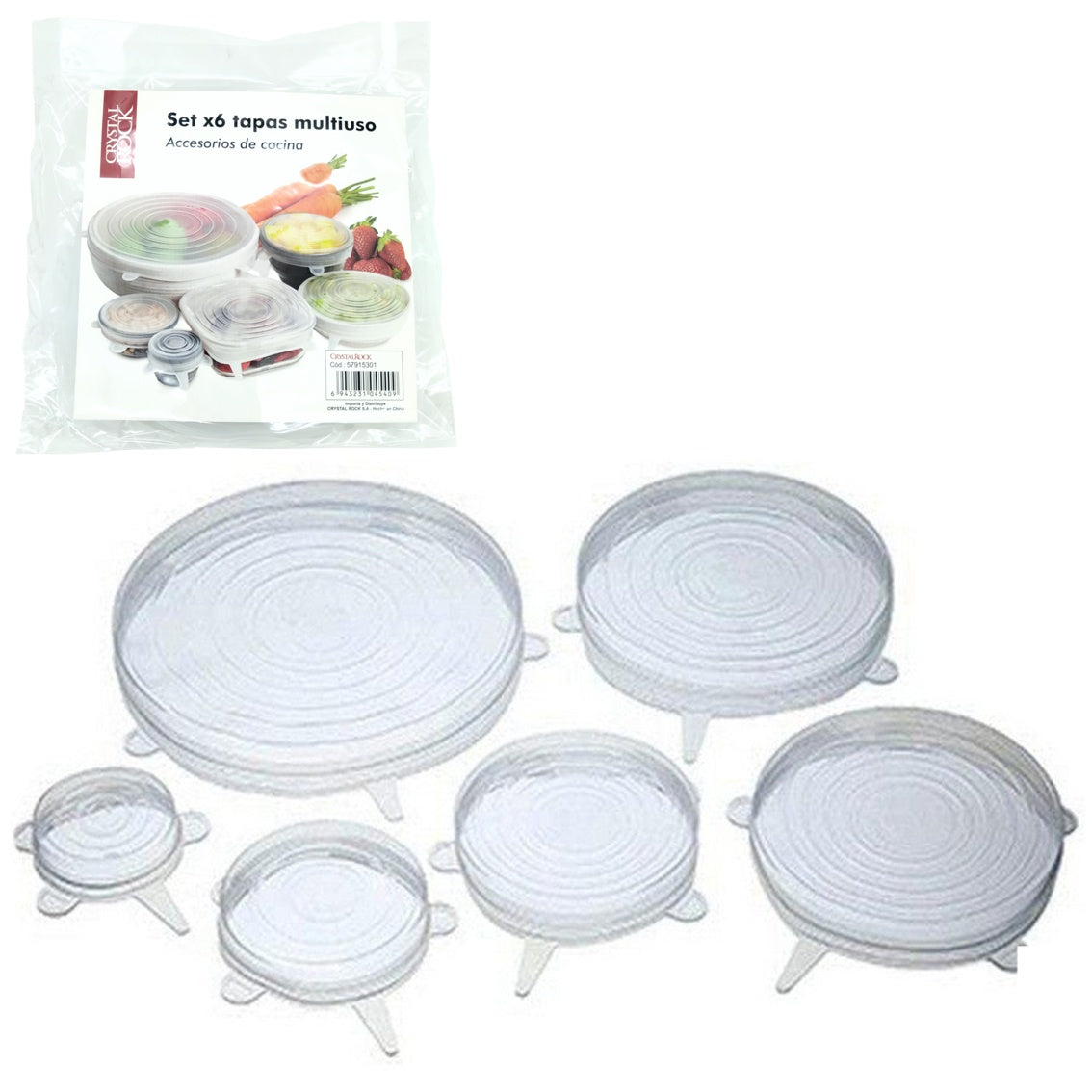 Set x 6 tapas siliconas redondas