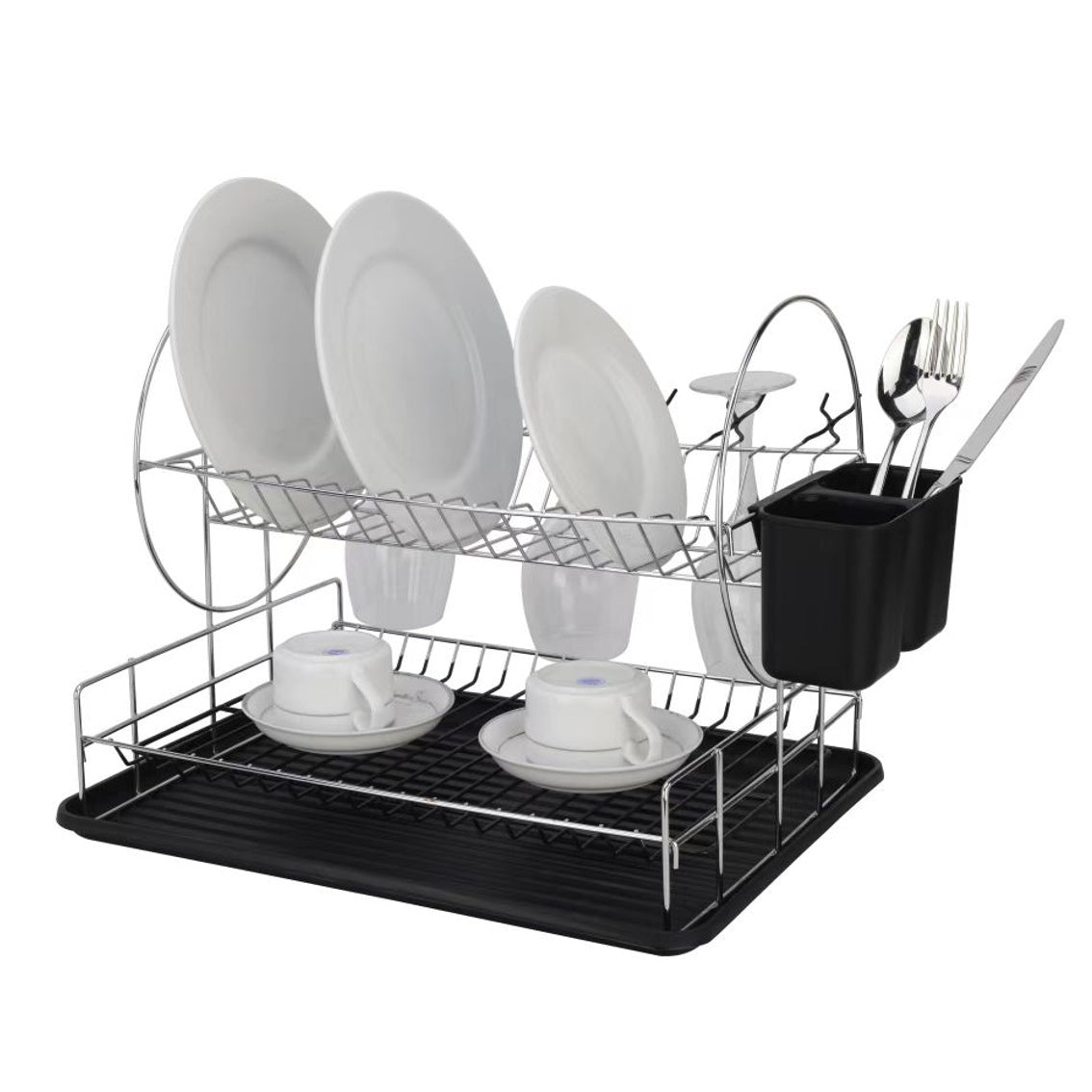 Escurre platos dos pisos cromados