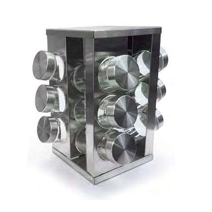 Set 8 especieros acero base giratoria