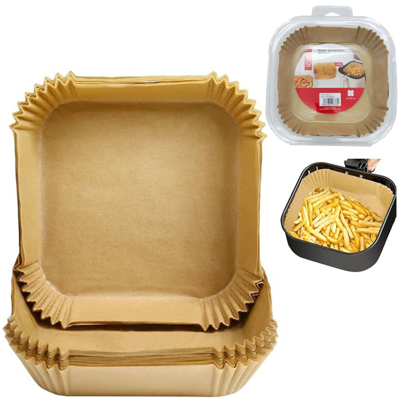 Set 50 papeles freidora de aire cuadrado