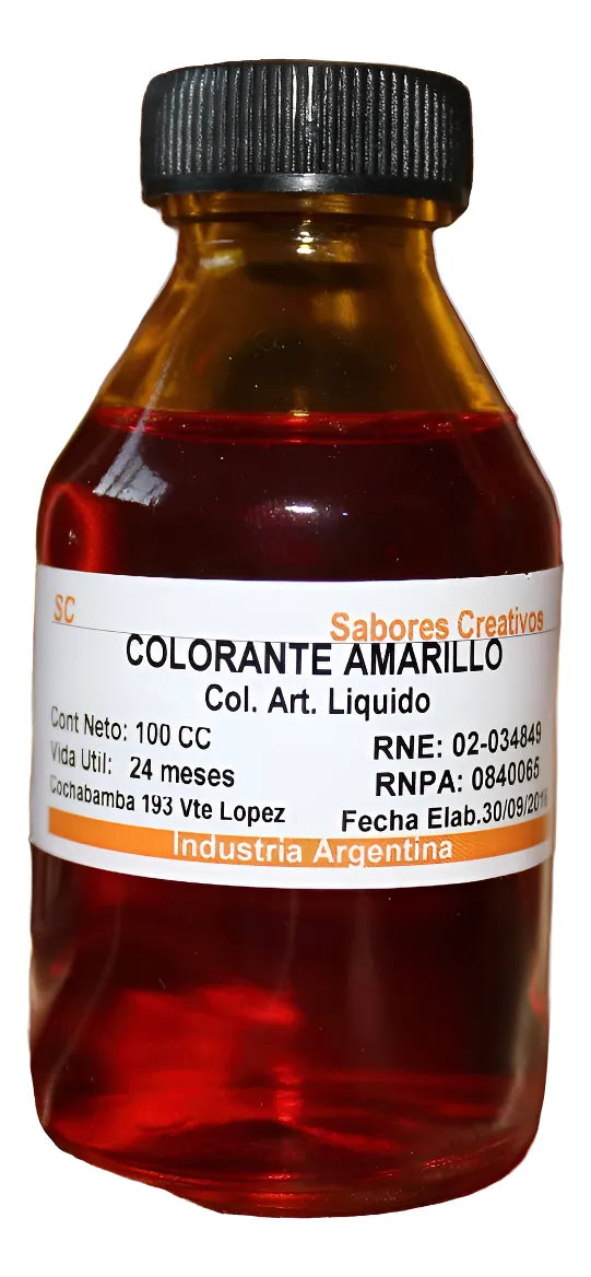 Colorante amarillo líquido x litro