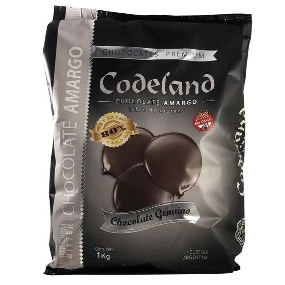 Cobertura Chocolate Amargo Codeland 80% x 1kg