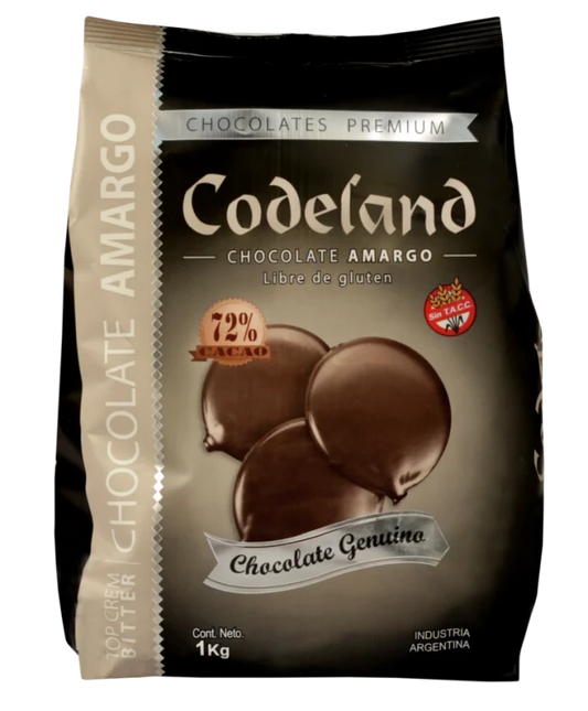Cobertura Chocolate Amargo Codeland 72% x 1kg